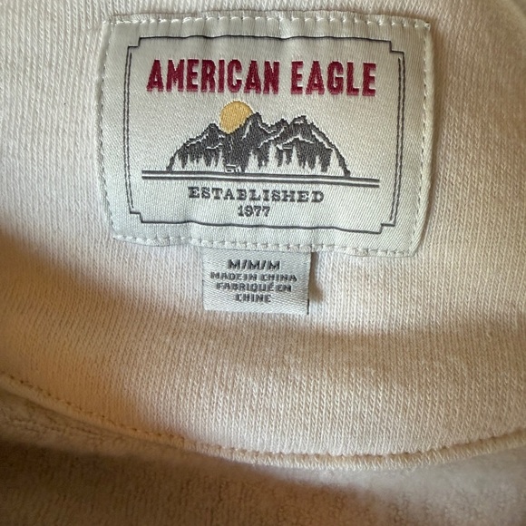 American Eagle Outfitters Cream Sherpa Collar Sweater - Picture 7 of 8